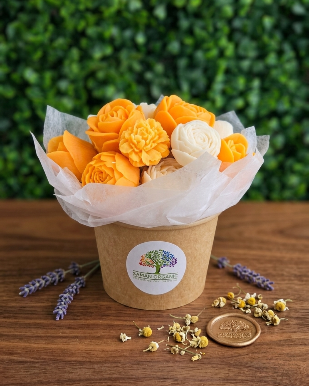 flores en forma de jabones